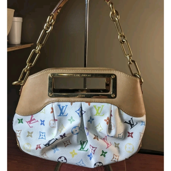 Auth LOUIS VUITTON JUDY PM HAND BAG MONOGRAM MULTI-COLOR White M40257 - Picture 3 of 14